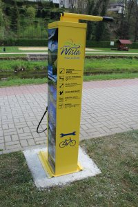 Samoobsługowa rowerowa stacja naprawcza